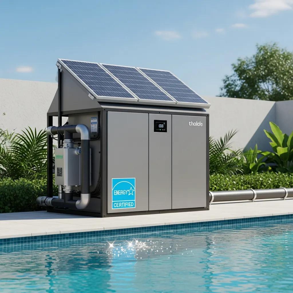Energy-efficient pool chiller unit installed at a Texas home